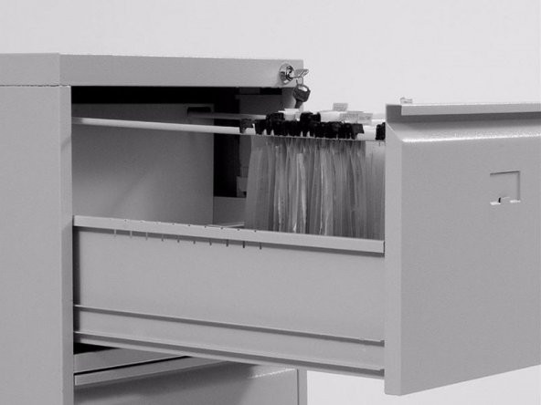 Dört Çekmeceli Metal Kartoteks Askılı Dosya Dolabı Gri - 3