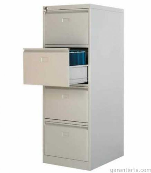 Dört Çekmeceli Metal Kartoteks Askılı Dosya Dolabı Gri - 4