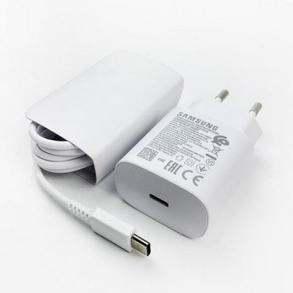 Day Samsung Galaxy S22 Orijinal EP-TA800XWEGWW 25W Type-C Hızlı Şarj Cihazı Beyaz  3A