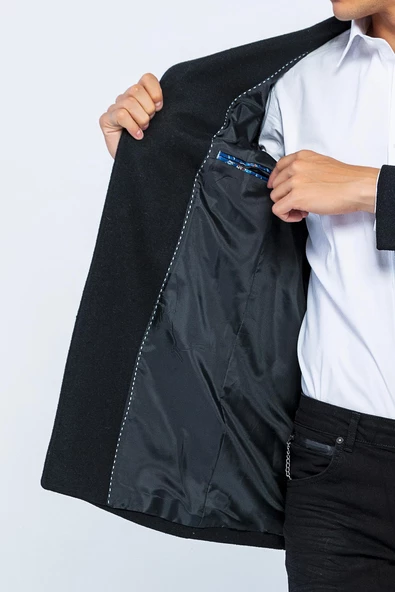 ERKEK CEKMON CAMEL YÜNLÜ İÇİ ASTARLI KABAN SPOR UZUN BLAZER CEKET - 8