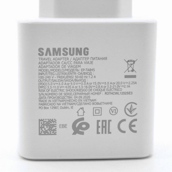 Samsung Galaxy Z FOLD2 Orij. 45W Type-C Hızlı Şarj Cihazı Beyaz EP-TA845XWEGWW - 8