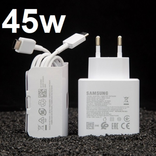 Samsung EP-TA845XWEGWW 45W Type-C Hızlı Şarj Cihazı Beyaz  5A 1M - 9