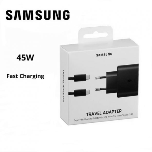 Day Samsung EP-TA845XWEGWW 45W Type-C Hızlı Şarj Cihazı Siyah EP-TA845XWEGWW