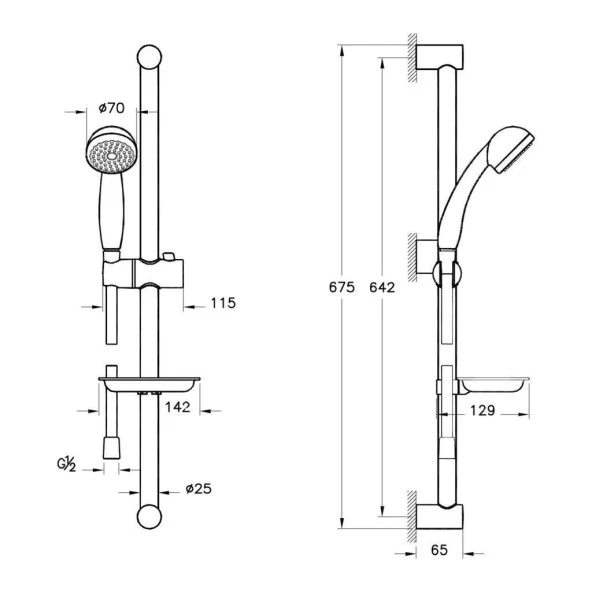 Artema A45676 Solo C Sürgülü El Duş Seti - 2
