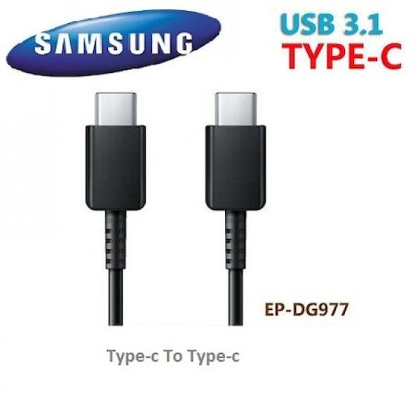 Day Samsung Galaxy A20 25W ve 45W Ep-dn975 5a Type c To Type c Hızlı Şarj ve Data Kablosu