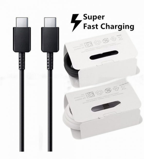 Day Samsung Galaxy A51 5G 25W ve 45W Ep-dn975 5a Type c To Type c Hızlı Şarj ve Data Kablosu