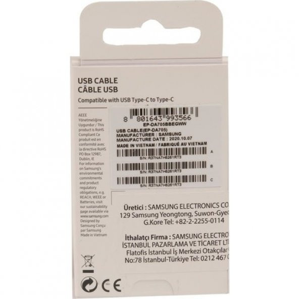 Day Samsung Galaxy S8003 Jet Micro USB Orijinal Kablo 1M Beyaz - 2