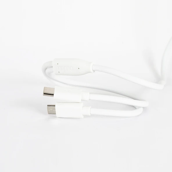 Tecno Çift UsbA Çıkışlı Şarj Aleti Type-C ve Micro Data Kablolu TCW-E01D Beyaz - Resim 5