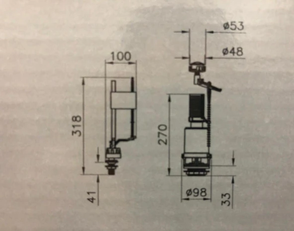 Vitra Klozet İç Takımı, Tek Basmalı Rezervuar İç Takımı 330B-1314 - 7