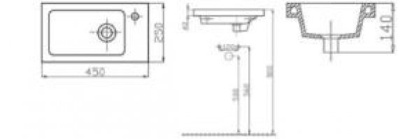 Alvit 25x45 Tezgah Üstü Lavabo - 2