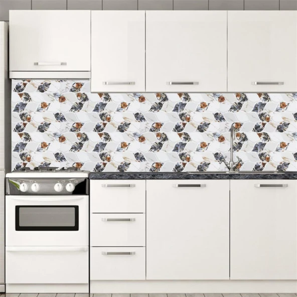 Mutfak Tezgah Arası Seramik Dekor Kardelen 30x60 cm - 2