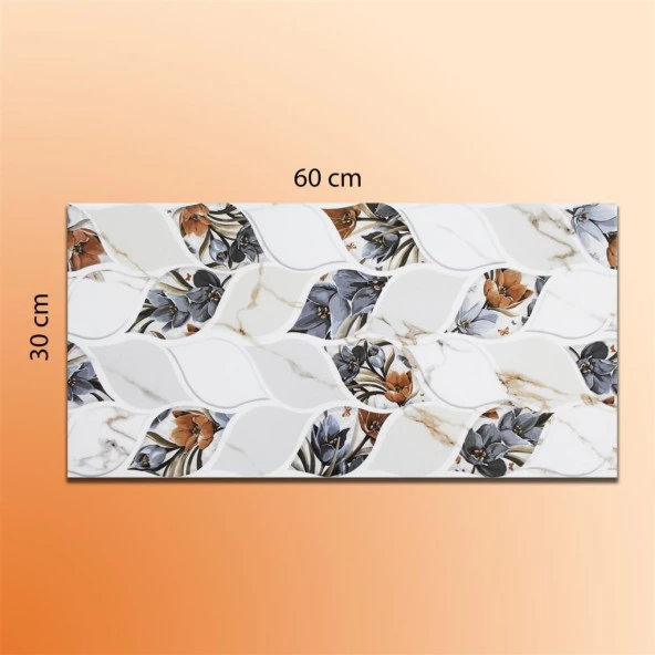 Mutfak Tezgah Arası Seramik Dekor Kardelen 30x60 cm - 5