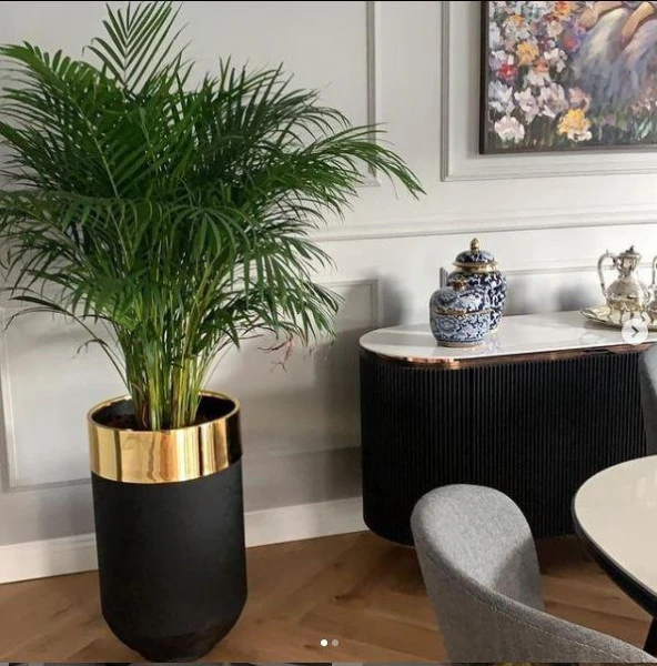 DEKORATİF BÜYÜK GOLD SAKSI, Darbuka Saksı 50 cm - 6