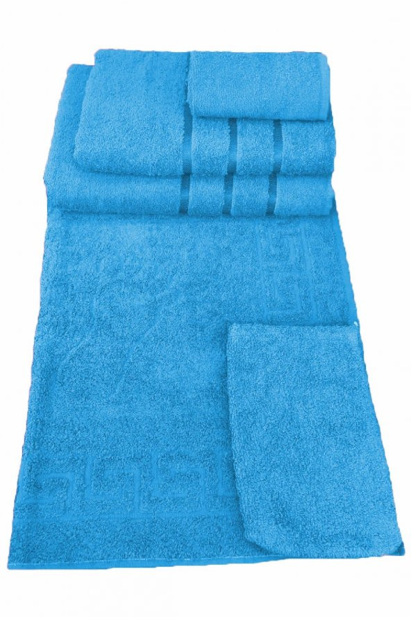 5 Parça Banyo Havlusu Seti 100 Pamuklu Hamam Duş Havlu Takımı - 8