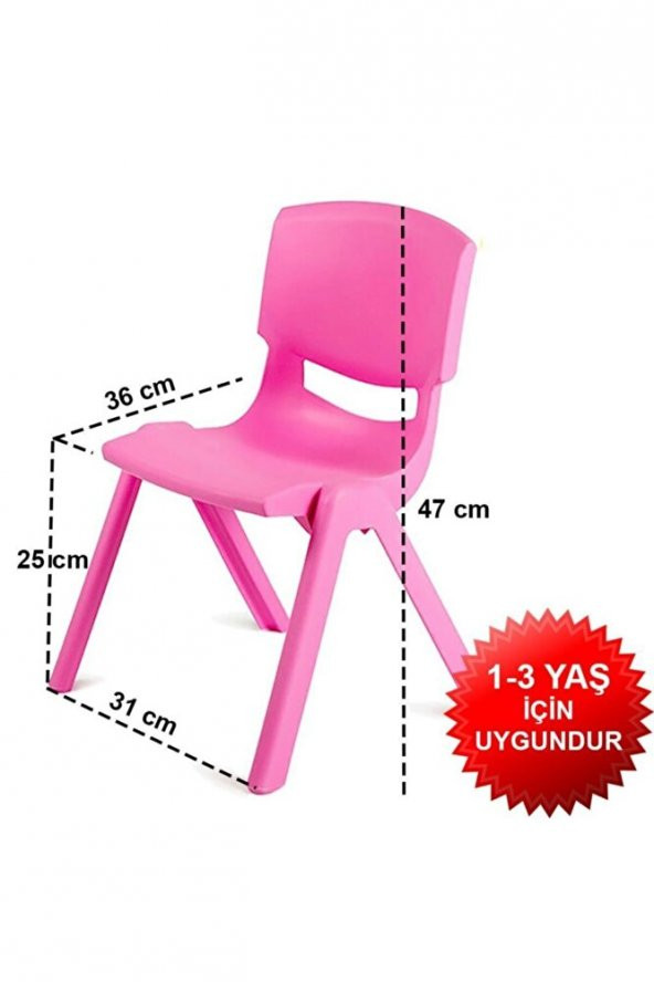 Küçük Şirin Çocuk Sandalyesi Pembe 4lü Paket 1-3 Yaş Için - 2