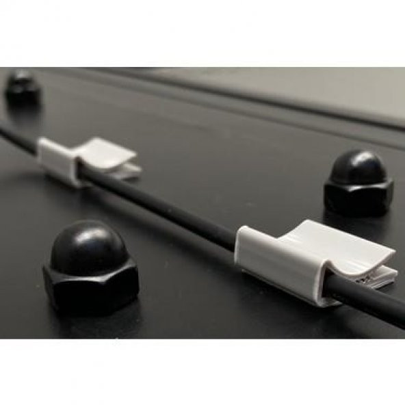 Yapışkanlı Kablo Tutucu Yassı Flat Klips - 10 Adet - Resim 3