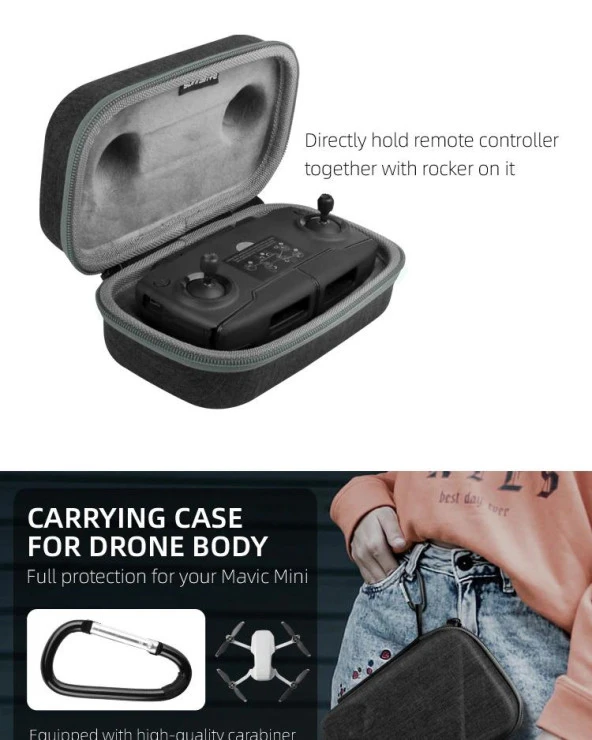 DJI Mavic Mini Drone Kumanda Muhafaza ve Taşıma Çantası - Resim 5