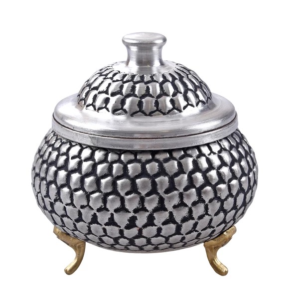 Nusnus Bakır Zımba Ayaklı Şekerlik Gümüş No2 ürün görseli 1