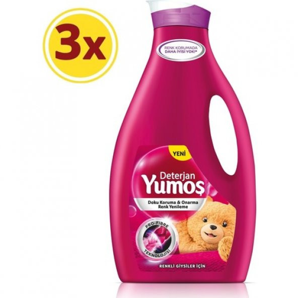 Yumoş Renkli Giysiler Sıvı Çamaşır Deterjanı 2520 ml x 3lü