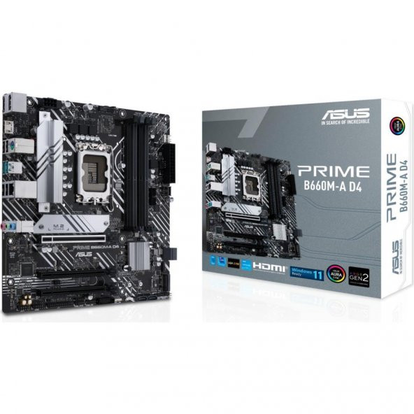Asus PRIME B660M-A D4 B660 DDR4 M.2 DP/HDMI PCI 4.0 1700p Anakart