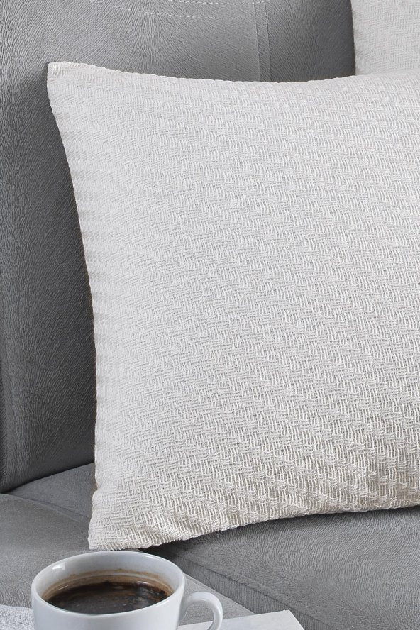 Natural 2li Dekoratif Kırlent Kılıfı Yastık Kılıfı 100 Pamuklu 44x44 Cm - 3