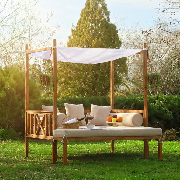 MANDU Exclusive Ahşap Bahçe Yatağı (daybed)