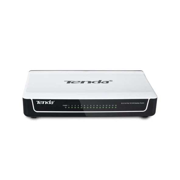 TENDA S16 10-100Mbps 16xPort Siyah-Beyaz Masaüstü Switch