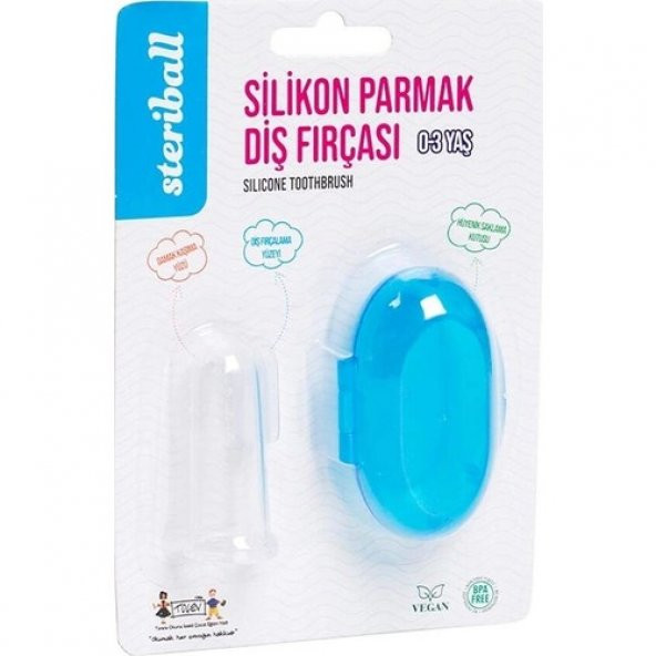 Steriball Silikon Parmak Diş Fırçası - Mavi