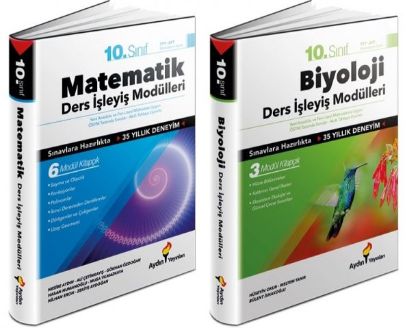 Aydın 10. Sınıf Matematik + Biyoloji Ders İşleyiş Modülleri Seti 2 Kitap 2023