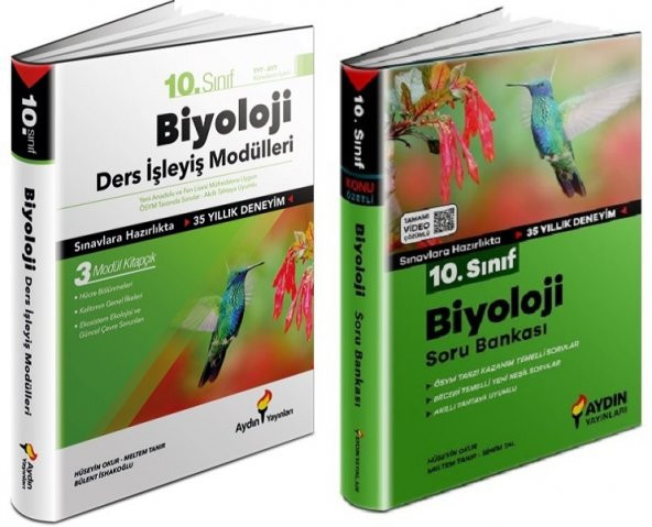 Aydın 10. Sınıf Biyoloji Ders İşleyiş + Soru Seti 2 Kitap 2023