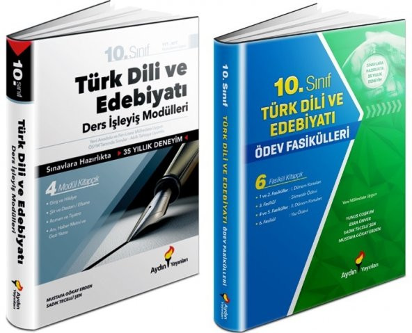 Aydın 10. Sınıf Türk Dili Ders İşleyiş + Ödev Fasikülleri Seti 2 Kitap 2023