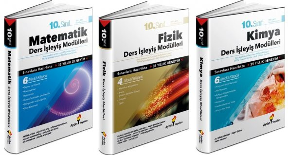 Aydın 10. Sınıf Matematik + Fizik + Kimya Ders İşleyiş Seti 3 Kitap 2023