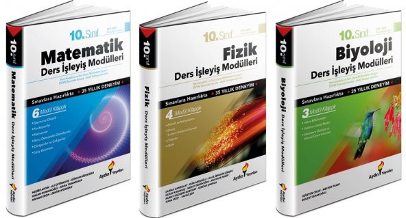 Aydın 10. Sınıf Matematik + Fizik + Biyoloji Ders İşleyiş Seti 3 Kitap 2023