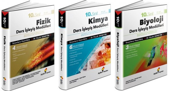 Aydın 10. Sınıf Fizik + Kimya + Biyoloji Ders İşleyiş Seti 3 Kitap 2023