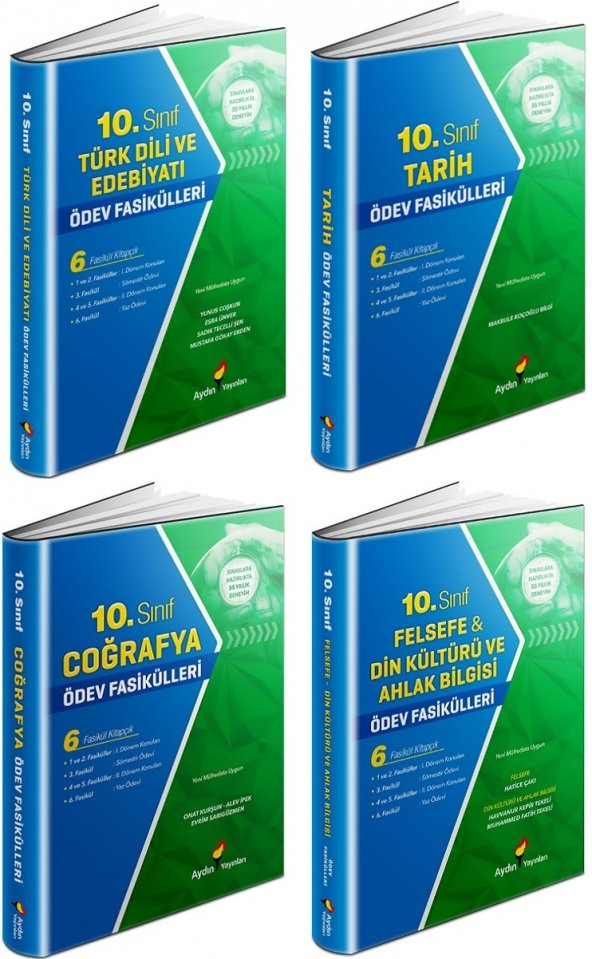 Aydın 10. Sınıf Sözel Ödev Fasikülleri Seti 4 Kitap 2023