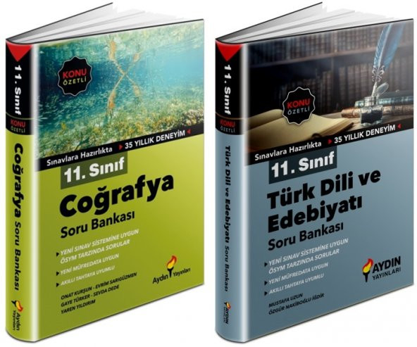 Aydın 11. Sınıf Edebiyat + Coğrafya Soru Bankası Seti 2 Kitap 2023