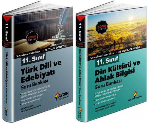 Aydın 11. Sınıf Edebiyat + Din Soru Bankası Seti 2 Kitap 2023