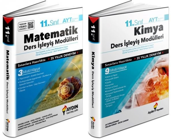Aydın 11. Sınıf Matematik + Kimya Ders İşleyiş Modülleri Seti 2 Kitap 2023