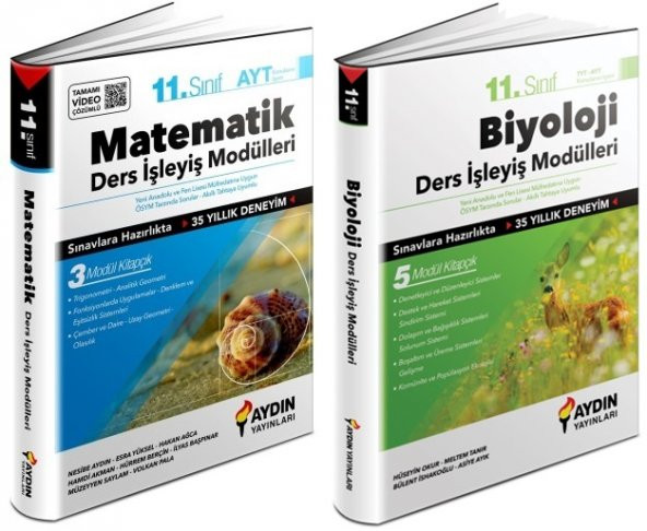 Aydın 11. Sınıf Matematik + Biyoloji Ders İşleyiş Modülleri Seti 2 Kitap 2023