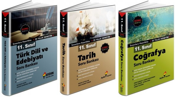 Aydın 11. Sınıf Edebiyat + Tarih + Coğrafya Soru Seti 3 Kitap 2023