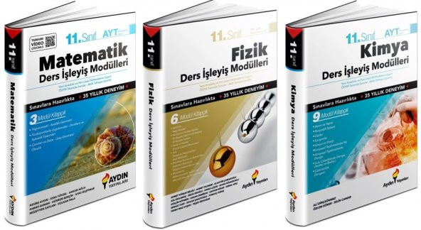 Aydın 11. Sınıf Matematik + Fizik + Kimya Ders İşleyiş Seti 3 Kitap 2023