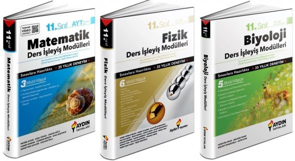 Aydın 11. Sınıf Matematik + Fizik + Biyoloji Ders İşleyiş Seti 3 Kitap 2023