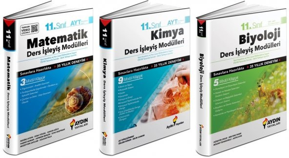 Aydın 11. Sınıf Matematik + Kimya + Biyoloji Ders İşleyiş Seti 3 Kitap 2023