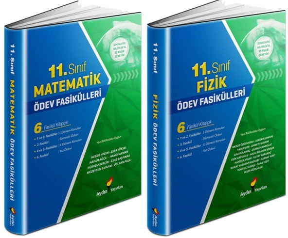 Aydın 2024 11. Sınıf Matematik + Fizik Ödev Fasikülleri Seti 2 Kitap