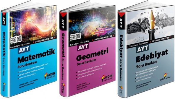 Aydın Ayt Matematik + Geometri + Edebiyat Soru Seti 3 Kitap 2023 - 1
