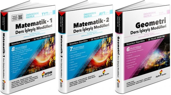 Aydın Tyt Ayt Matematik + Geometri Ders İşleyiş Seti 3 Kitap 2023