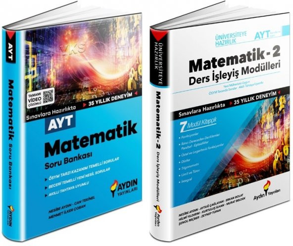 Aydın Ayt Matematik Soru + Ders İşleyiş Modülü Seti 2 Kitap 2023