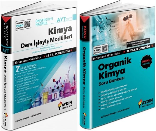 Aydın Ayt Kimya Ders İşleyiş + Oganik Kimya Soru Seti 2 Kitap 2023