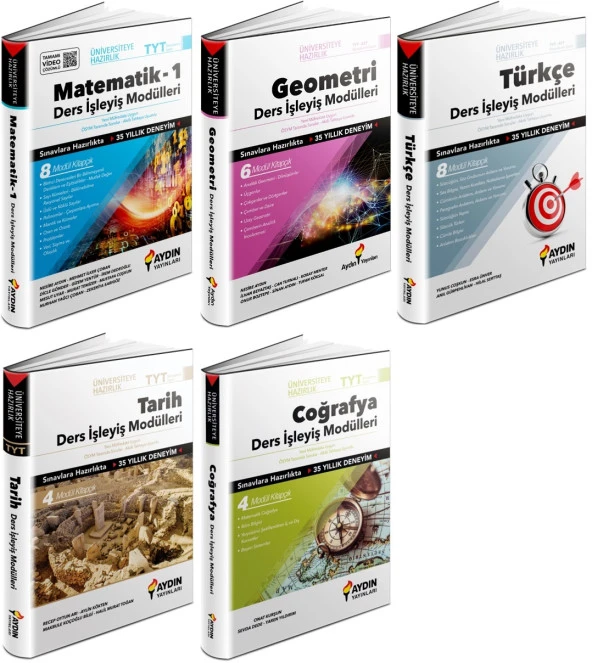 Aydın 2024 Tyt Matematik Geometri Türkçe Tarih Coğrafya Ders İşleyiş Seti 5 Kitap ürün görseli