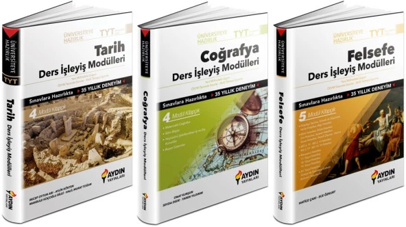 Aydın 2024 Tyt Tarih + Coğrafya + Felsefe Ders İşleyiş Seti 3 Kitap